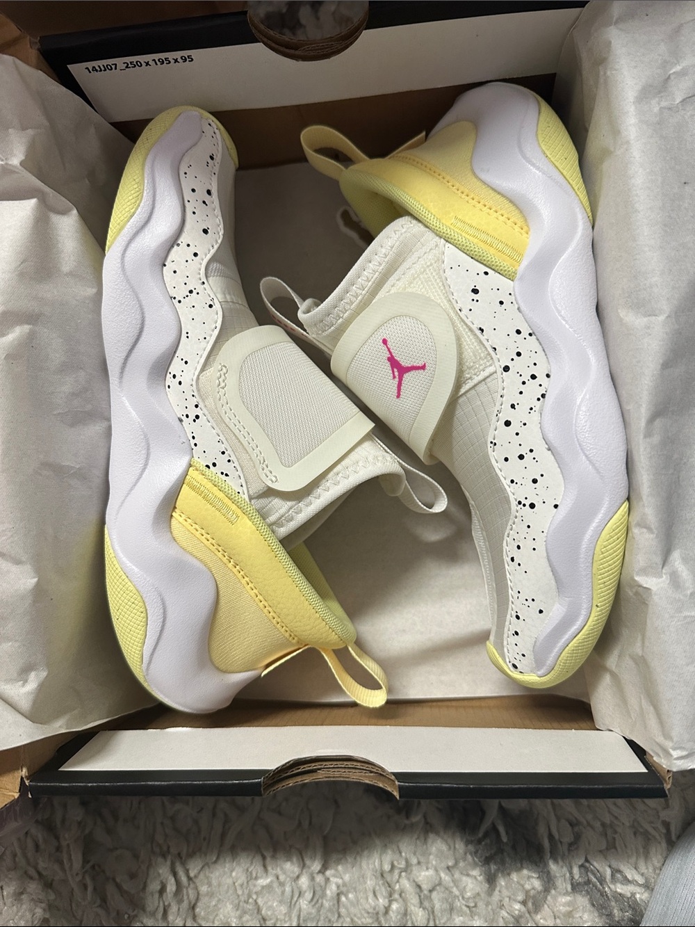 Jordan Kids' White & Yellow Slip-On Sneakers